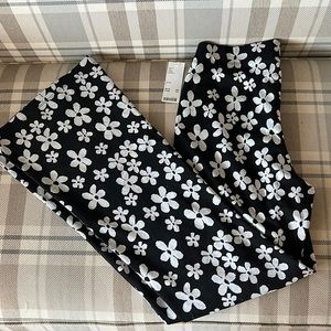 Black & White Flower Flare Pants